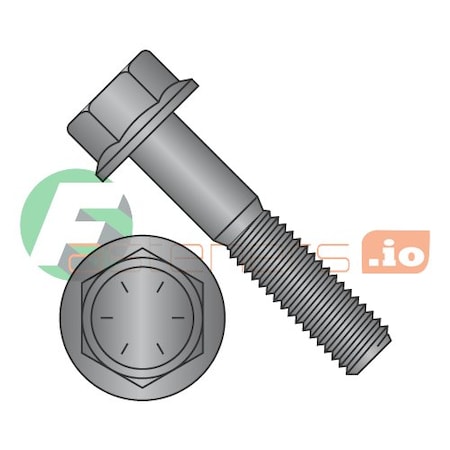 Grade 8, 1/4-20 Flange Bolt, Black Phosphate Steel, 3 In L, 500 PK